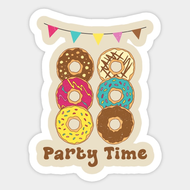 Donut Party Time Sticker by Aratack Kinder